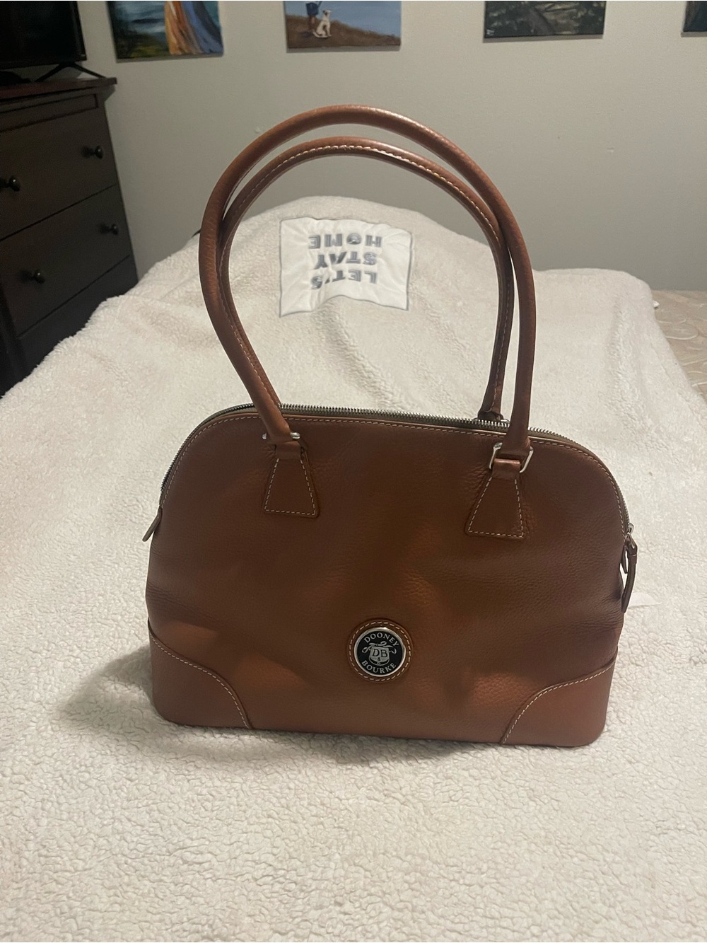 Dooney & Bourke Cognac Leather Dome Satchel